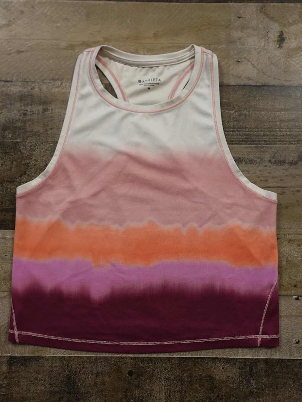 Athleta Shanti Crop Tank Women’s Medium‎ Pink Ombre Yoga Active